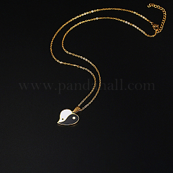 Colliers pendentifs Yin Yang en acier inoxydable 304 émaillé pour femmes&nbsp;VV9279-2