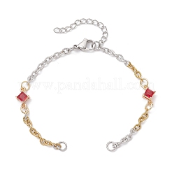 3 шт. 3 стиля браслета-цепочки из текстурированной проволоки из нержавеющей стали 304&nbsp;AJEW-JB01427