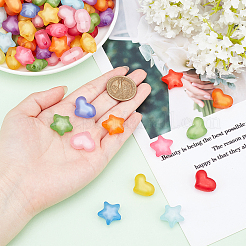 200 шт. 2 вида матовых и прозрачных акриловых бусин&nbsp;FACR-PH0001-03