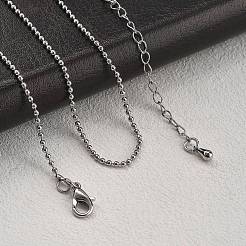 Halsketten mit facettierten Kugelketten aus Messing für Damen&nbsp;NJEW-D302-21P