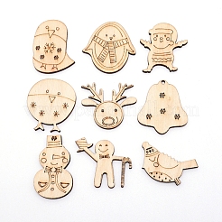 Ornements en bois de thème de noël&nbsp;WOOD-WH0107-68