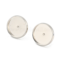 ブラスイヤースタッドセッティング  ラウンド  白金サイズ：約12mmの長さ  トレイ：直径18mm  16mm内径  2.3 mm厚。&nbsp;KK-Q004-N