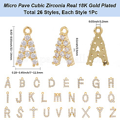 1 комплект латунных подвесок с микропаве из прозрачного кубического циркония KK-SC0006-12