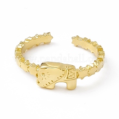 Anillo de puño de elefante de acero inoxidable 304 con revestimiento iónico (IP) para mujer&nbsp;RJEW-C060-22G