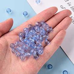 透明なアクリルビーズ  ラウンド  コーンフラワーブルー  8x7mm  穴：2mm  約1745個/500g&nbsp;MACR-S370-A8mm-749