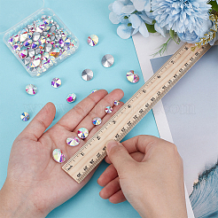 120 шт. 6 стильных стеклянных кабошона со стразами FIND-FG0004-01