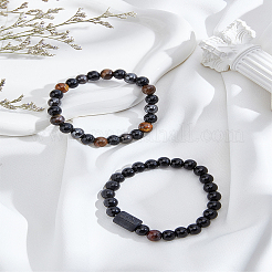 Bracelets extensibles naturels de pierres précieuses mélangées&nbsp;BJEW-LP0001-25C