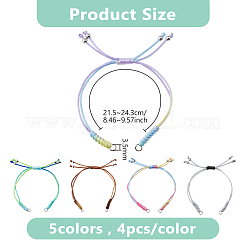 20 шт. двухцветный нейлоновый шнур для самостоятельного изготовления браслета&nbsp;AJEW-DC00015