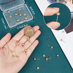 20 шт. латунная фурнитура для сережек-гвоздиков с шариками KK-BBC0007-13