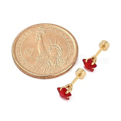 スターグラスの耳栓  304ステンレススチールピアススタッドスクリューイヤリング女性用  ゴールドカラー  ミックスカラー  6mm  ピン：1mm&nbsp;EJEW-H105-23G-D