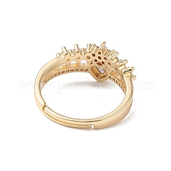 Регулируемое кольцо в форме сердца из прозрачного кубического циркония RJEW-M146-04G