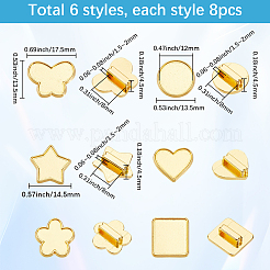 48 шт. 8 стиля сплава слайдер подвески кабошоны оправы FIND-SC0016-55A-G