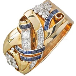 Кольца для пальцев из латуни с микропаве из прозрачных кубических цирконий&nbsp;FS-WGA7D1C-02