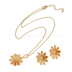 Комплект из ожерелий и серег-гвоздиков из нержавеющей стали 304 для женщин&nbsp;SJEW-G086-01G