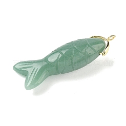 Резные подвески из натурального зеленого авантюрина&nbsp;G-P599-08G-06