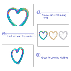 18 шт. 3-х цветное соединительное кольцо из нержавеющей стали 304&nbsp;STAS-UN0045-75