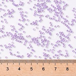 TOHOラウンドシードビーズ  日本製シードビーズ  （薄紫の裏地付きクリスタル943)個  15/0  1.5mm  穴：0.7mm  約3000PCS /ボトル  10 G /ボトル&nbsp;SEED-JPTR15-0943