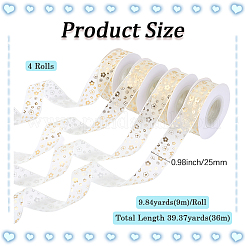 Ruban en mousseline de polyester estampé à chaud de 9 m&nbsp;OCOR-WH20018-11A