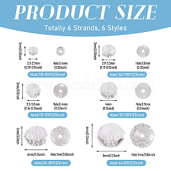 6 нити 6 стилей стеклянных бусин нити&nbsp;EGLA-TA0013-21A