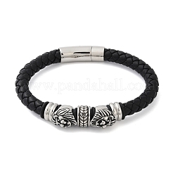 Плетеные браслеты из кожаного шнура из микрофибры BJEW-D304-10AS