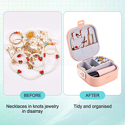 Квадратная коробка для набора ювелирных изделий из искусственной кожи&nbsp;AJEW-TAC0014-13C