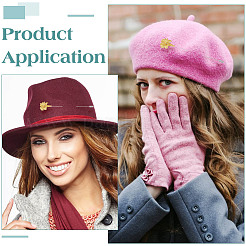 8 шт. 4 стиля цветочных латунных брошей&nbsp;JEWB-BC00006