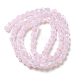 Chapelets de perles en verre électroplaqué d'imitation jade&nbsp;EGLA-A039-J4mm-B02
