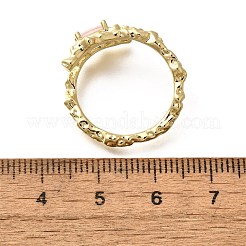 Овальные латунные манжеты-кольца кошачий глаз для женщин RJEW-U042-01G-02