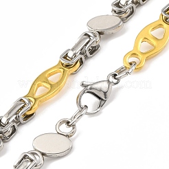 Collier chaîne à maillons losanges en acier inoxydable 201&nbsp;NJEW-F22-39H-GP
