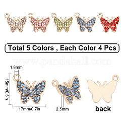 20шт 5 цвета подвески из сплава с покрытием стойки&nbsp;ALRI-SC0001-19