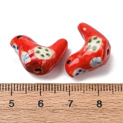 Perline porcellana stampato fatto a mano&nbsp;LS-PORC-F005-04B-1