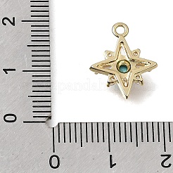 Dijes de latón con micro pavé de circonitas cúbicas turquesas&nbsp;CU-CBAC809-03G