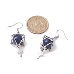 Lapis naturali orecchini ciondola lazuli&nbsp;EJEW-JE05600-02