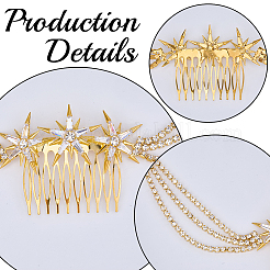 Сплавочная гребенка со стразами для волос &nbsp;MRMJ-WH2007-031G