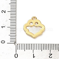 Подвески-цветы из натуральной белой ракушки из латуни&nbsp;KK-P301-01C-G