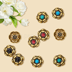 8 шт. 4-х цветные пуговицы из сплава и пластика&nbsp;BUTT-CP0001-13