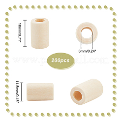 200 шт. столбчатые деревянные европейские бусины WOOD-GA0001-51
