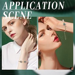 8шт двухцветный браслет из латунной цепочки ручной работы KK-NB0002-63