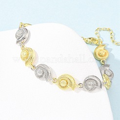 Браслеты из латунной цепочки для женщин BJEW-G762-01GP-01