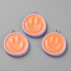 Подвески из непрозрачной смолы и эмали&nbsp;LS-RESI-WH0036-20E