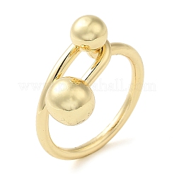 Стойки латунные круглые кольца на палец с бусинами RJEW-M153-01G