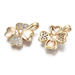 Латунные микропаве прозрачные подвески с фианитом KK-T056-48G-NF