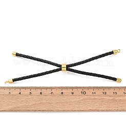 Pulsera ajustable redonda de cordón de cuero de microfibra trenzado&nbsp;KK-CBAC260-01G-32