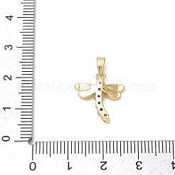 真鍮マイクロペーブカラフルな立方ジルコニアペンダント  トンボのチャーム  ゴールドカラー  15.5x15x3mm  穴：4.5x3mm&nbsp;CU-CBA5CBE-02G