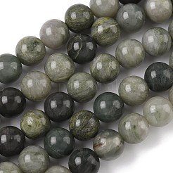 Нити бусин из натурального зеленого рутилированного кварца&nbsp;G-P325-03-10mm