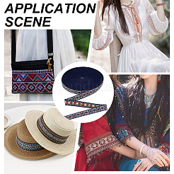 10 ярд жаккардовых лент из полиэстера с ромбами SRIB-WH0011-221