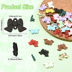 24 Stück 12 Farben Sprühlackierte Legierungsverbinder-Charms&nbsp;FIND-YW0012-40