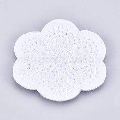 機械刺繍布地手縫い/アイロンワッペン  マスクと衣装のアクセサリー  パイルレットアップリケ  スノーフレーク  クリスマスのために  銀  42x1mm&nbsp;DIY-L031-006