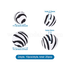 20шт 2 цвета силиконовые бусины SIL-TA0001-07C