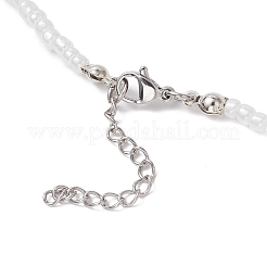 5 collana di fiori con perline di semi in acrilico e vetro&nbsp;NJEW-JN05291